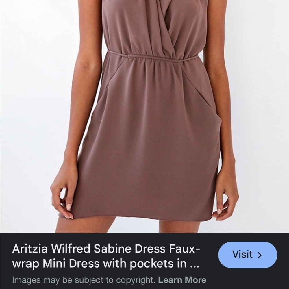 Wilfred purple faux wrap Mini Dress pockets xxs - Picture 2 of 15